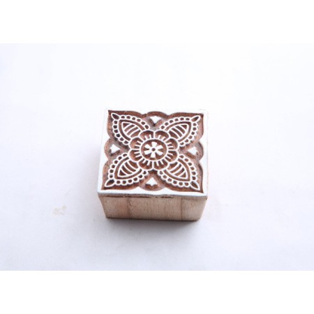 Square wooden block for fabric printing