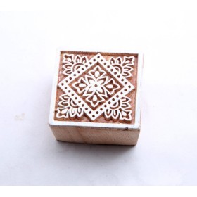 Square wooden block for fabric printing