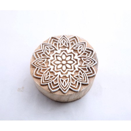 Round wooden block for fabric printing