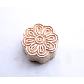 Round wooden block for fabric printing