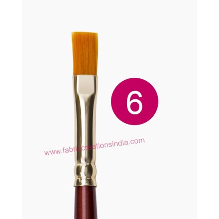 Camel Synthetic Gold Flat Brush Series - Number 6