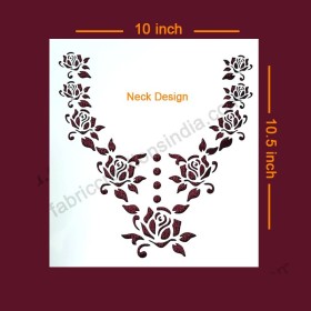 Neck Design Stencil for Suits and Blouse - Rose design