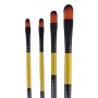 Art Asia Set of 4 Filbert Brushes in Synthetic Bristle for Acrylic, Water, Poster Color Painting