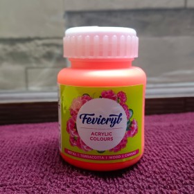 Fevircyl Acrylic Colour - Neon Orange (100ml)