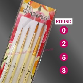 Arora Synthetic Set of 4 round Paint brushes for acrylic, water or poster color painting