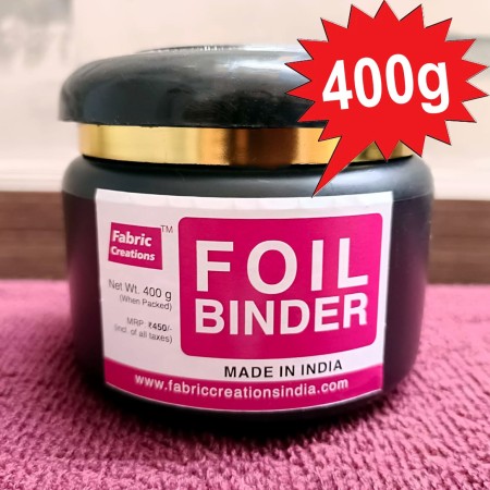Foil binder 400 gram for fabric painting by Fabric Creations, White | High-Adhesion Transfer Base for Gold & Silver Foils