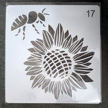 Floral stencil for painting - Size 6x6 inch