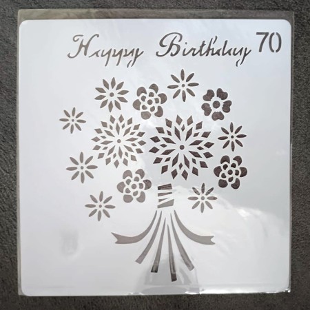 Floral stencil for painting - Size 6x6 inch