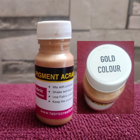 Gold Colour Pigment Acramins Dyes for Fabric Painting, Block & Screen Printing  (30g)