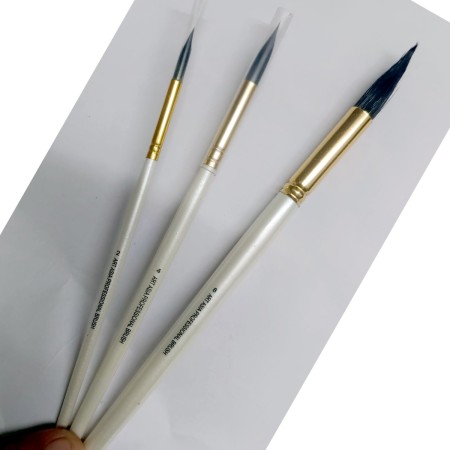 Art Asia Synthetic Hair Mop Brush Set of 2, 4, 8 number for Watercolor and Acrylic Painting