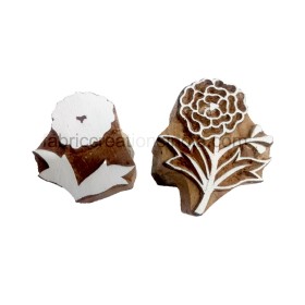 Hand made Two colour blocks of size 2 inch each - Wooden block for professional block printing